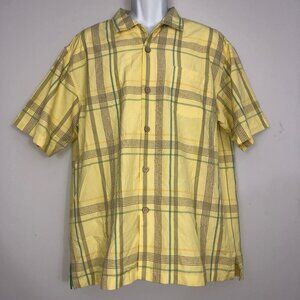 Tommy Bahama Island Zone Shirt Mens L Multicolor Silk Blend Madras Original Fit